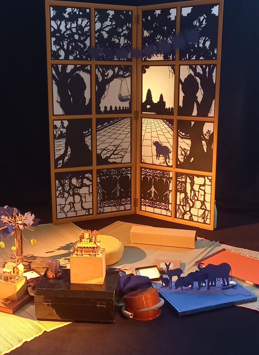 Décor paravent et papier découpé d&#39;Ulysse Jobard pour Voyage en Asie du Sud-Est