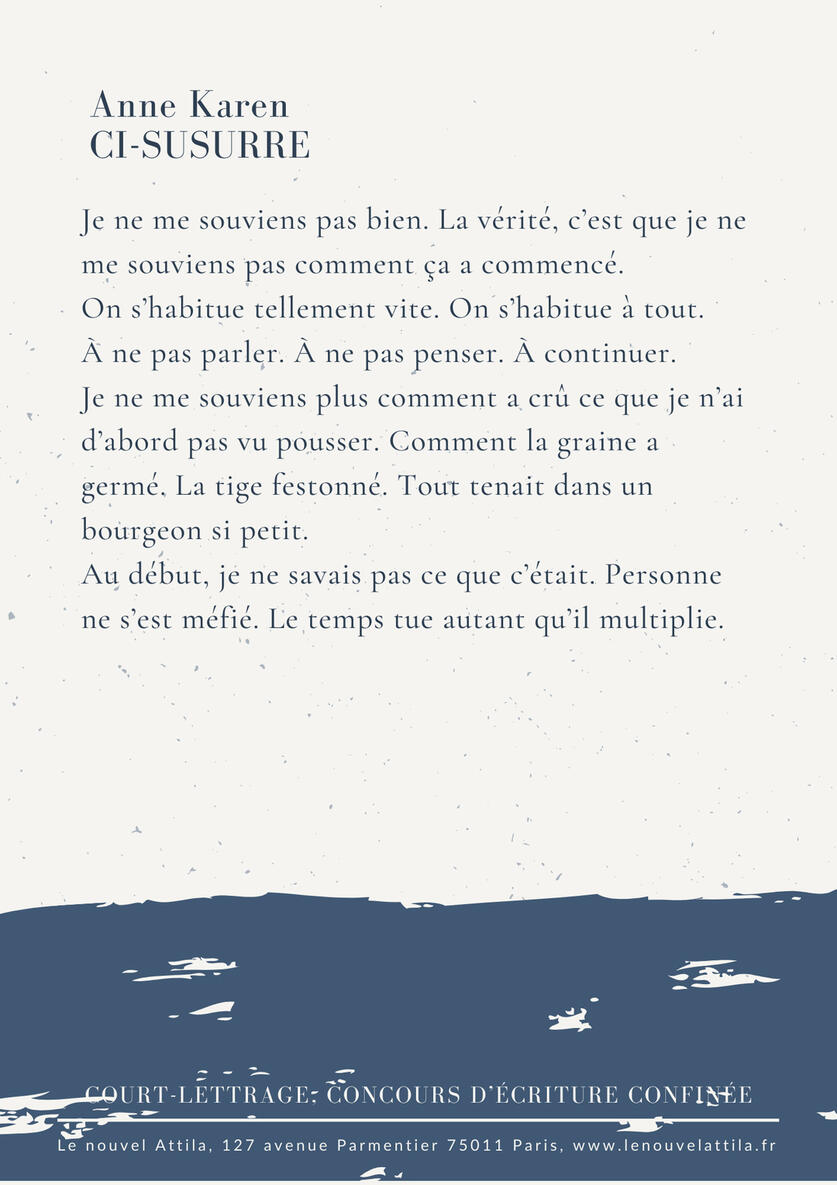 Court-lettrage, concours d&#39;écriture confinée - Le nouvel Attila, mai 2020